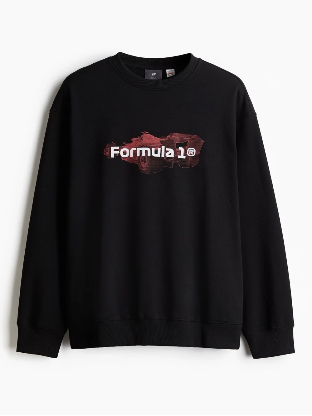 H&M Black Crewneck Sweatshirt with Red Formula 1 Graphic